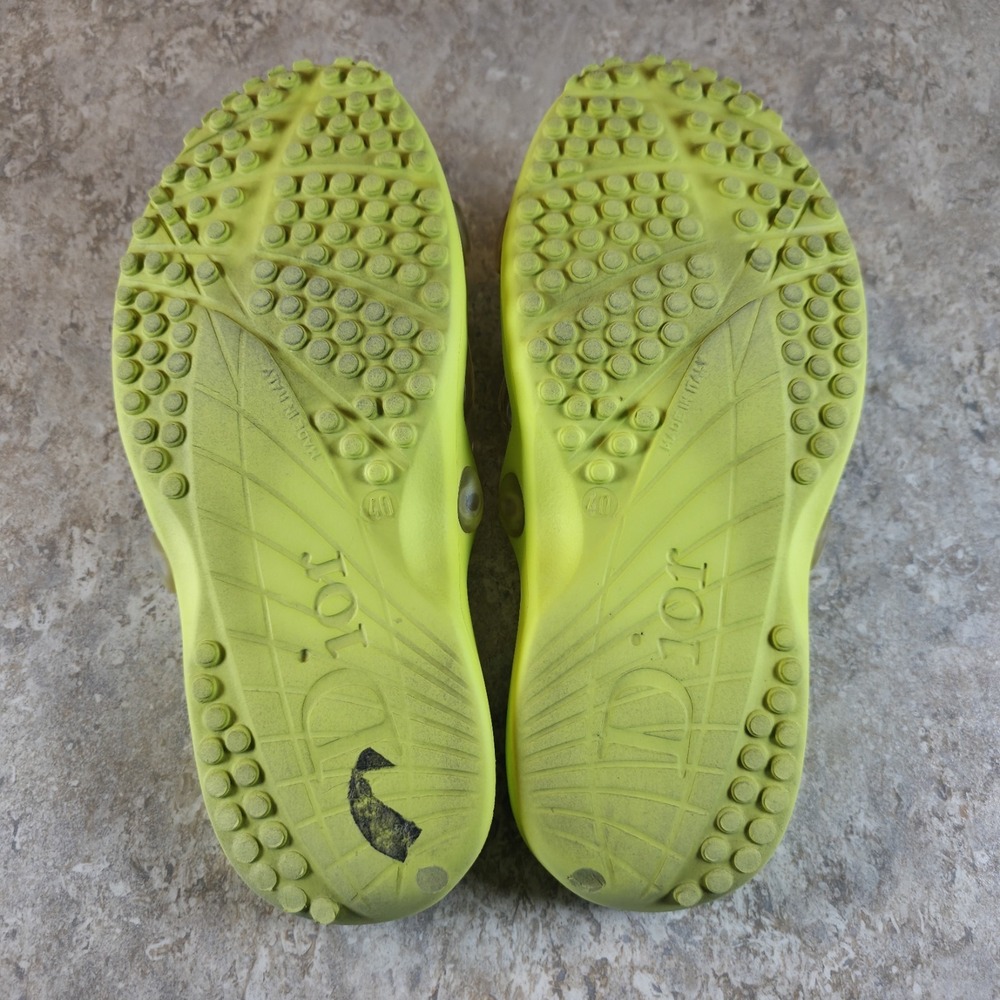 Vintage Christian Dior Lime Jelly Slides Size Womens 40 / 9 - 9.5 / Mens 7 - 7.5 - Picture 4 of 7